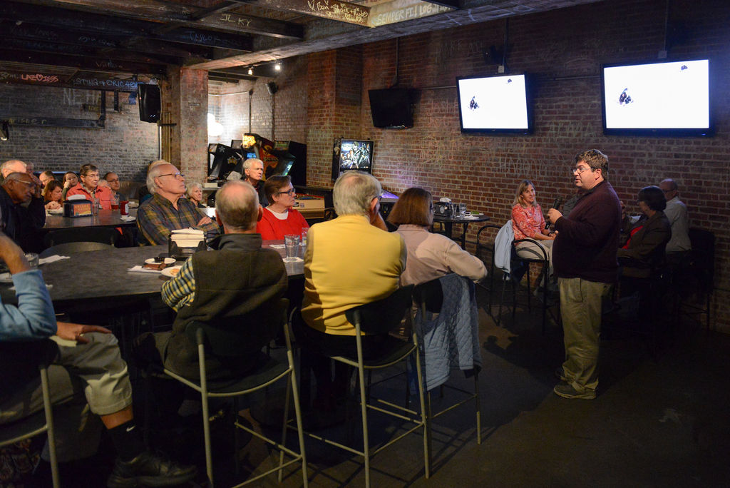 Mills-Koonce speaking to audience