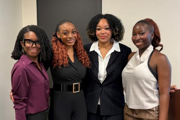 the 2026 MSP scholars; from left to right: Anastasia Sellars-Thompson, Karima Mitchell-Hill, Amanda Lee, and Mariah Hackett
