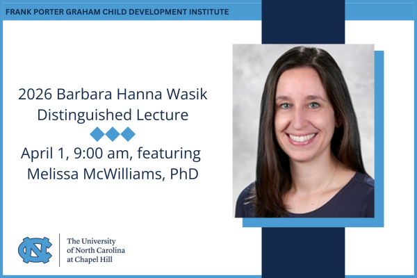 2026 Barbara Hanna Wasik Distinguished Lecture April 1, at 9:00 am featuring Melissa McWilliams, PhD; photo of Melissa McWilliams