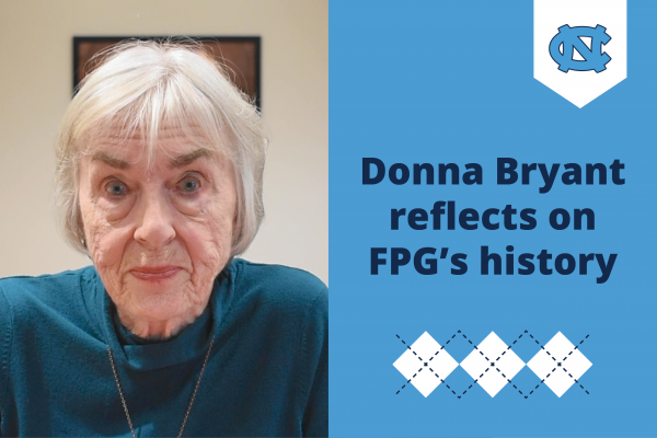 Donna Bryant. Image contains text reading "Donna Bryant reflects on FPG's history"