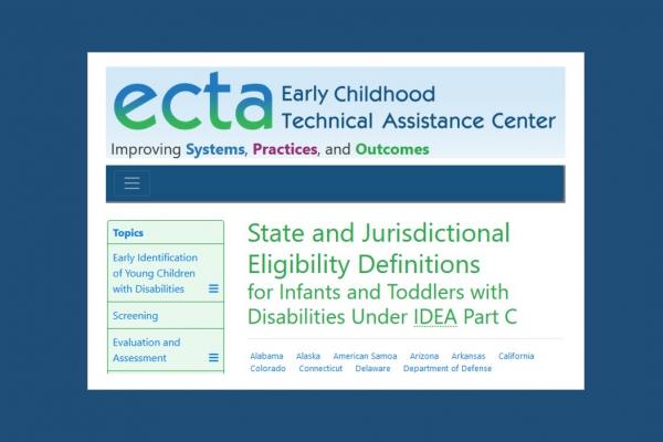 ECTA logo above State and Jurisdictional Eligibility Definitions for Infants and Todlers with Disabilities Under IDEA Part C