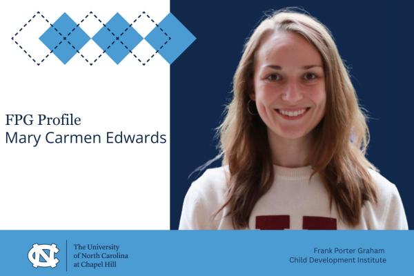 FPG Profile Mary Carmen Edwards; photo of Mary Carmen Edwards with Carolina Blue argyle accent