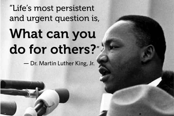 MLK photo with quote