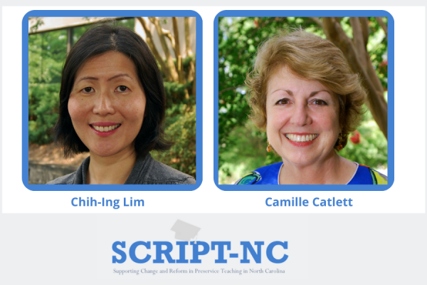 chih-ing lim and camille catlett face photos with SCRIPT-NC logo beneath