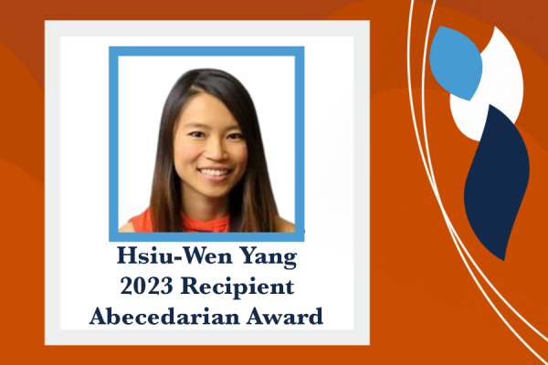 Hsiu-Wen Yang. Image includes text: "Hsiu-Wen Yang 2023 Recipient Abecedarian Award"