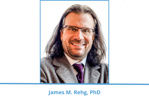 james rehg; man with long dark hair and glasses wearing light gray suit and purple tie 