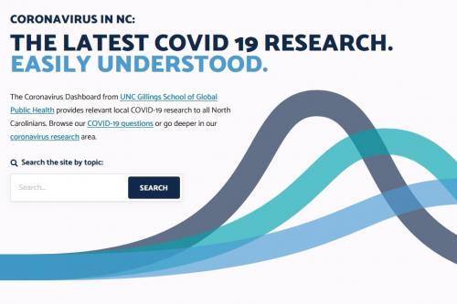 screenshot of UNC COVID-19 dashboard